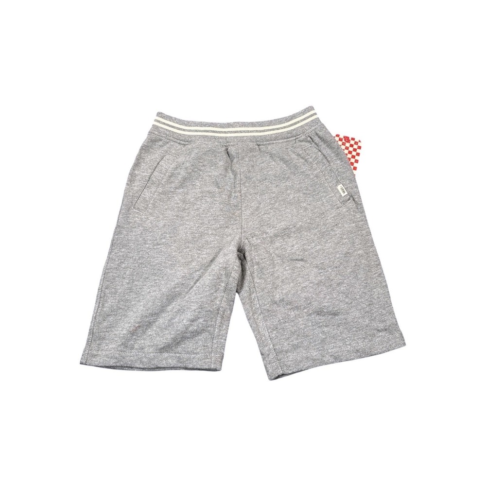 Vans Boy Grey Heather Sweat Shorts Striped Waistband Size Medium